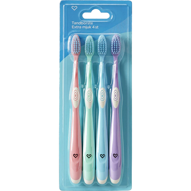 Hjärtats Tandborste Extra Mjuk 4-pack Hjärtats
