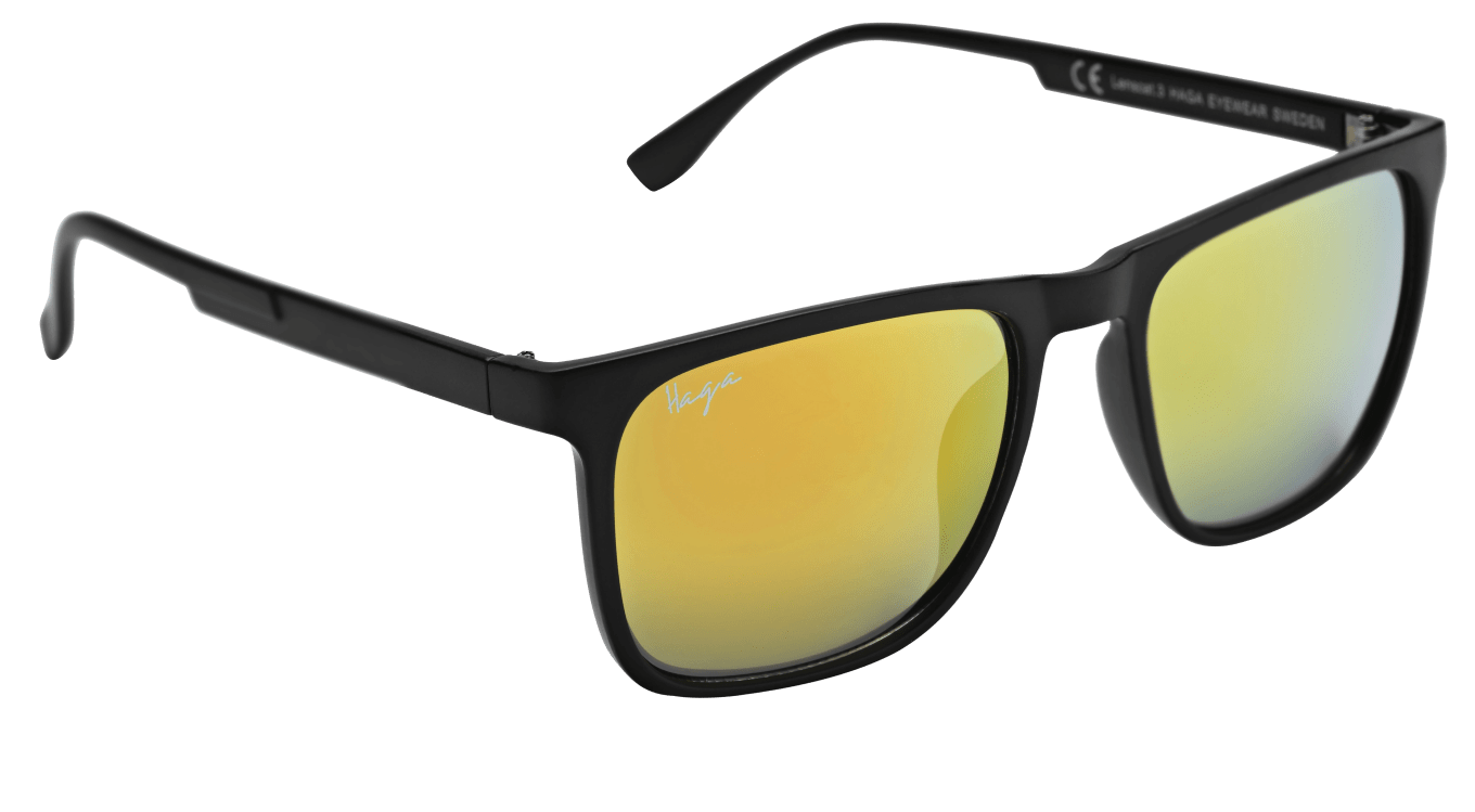 Haga Eyewear Solglas Sydney Matt Black-Red Mirror Lens Haga Optik