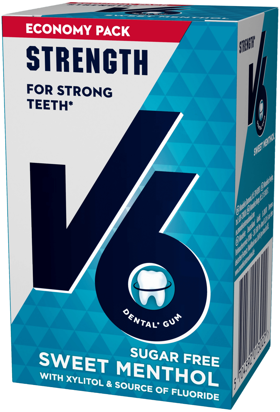 V6 Strenght Sweet Menthol tuggummi 70 g V6
