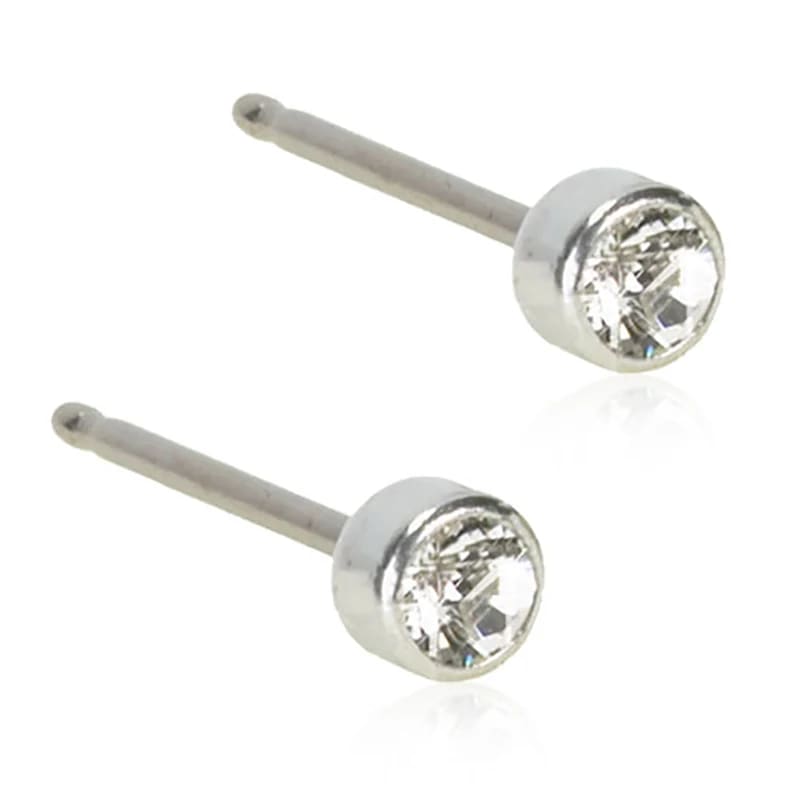 Blomdahl Örhängen ST Bezel 3mm Crystal 1 par Blomdahl