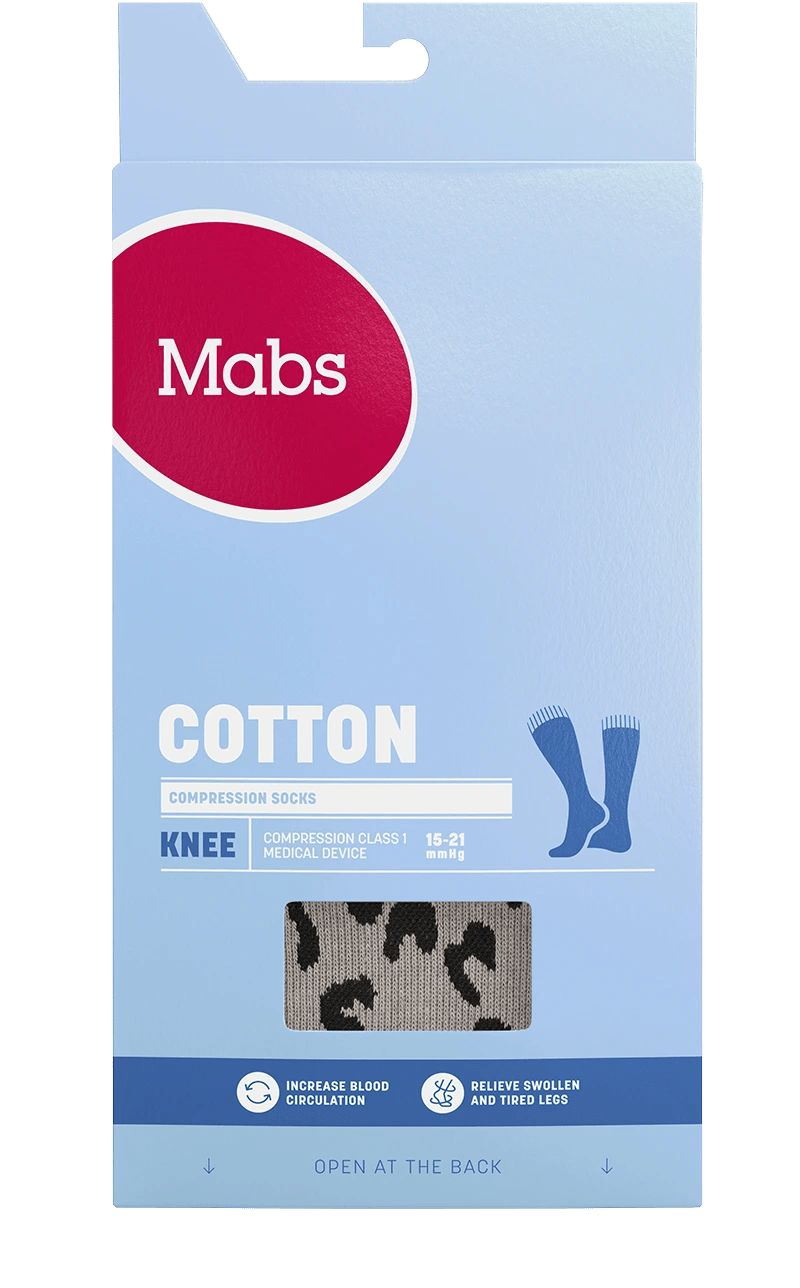 Mabs Cotton Knee Grey Leopard L Mabs