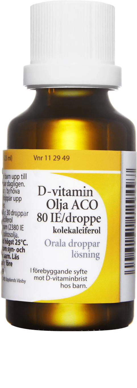 ACO D-vitamin olja orala droppar 80IE/droppe 25 ml ACO