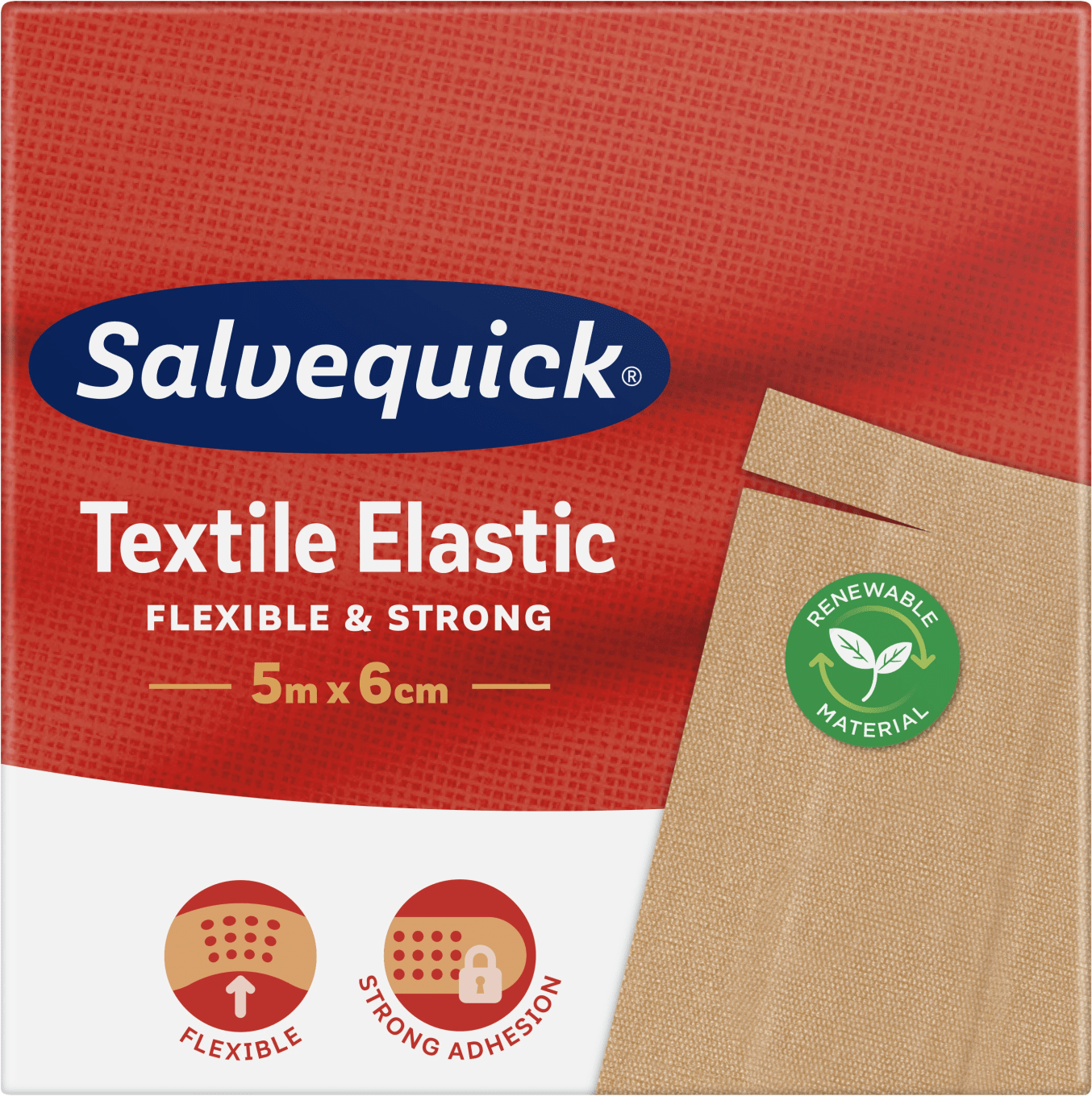 Salvequick Textile Elastic 5 m x 6 cm Salvequick