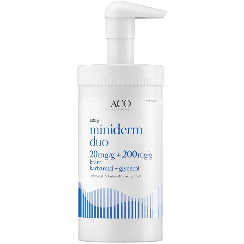 Miniderm Duo Kräm 20mg/g+200mg/g Burk med pump, 500g Miniderm