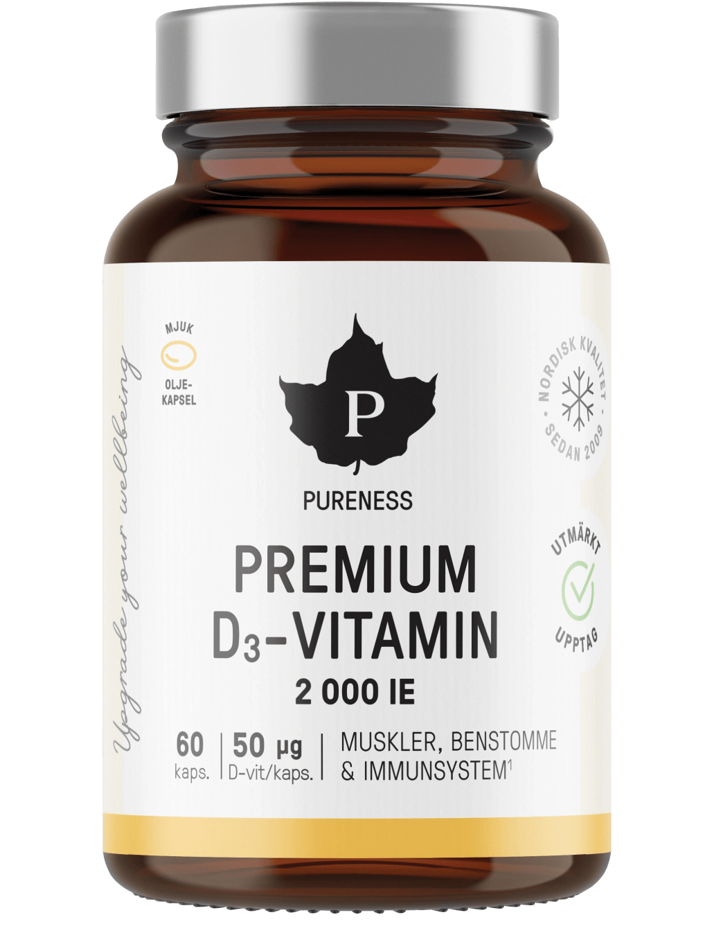 Pureness Premium D3-Vitamin 2000 IE 60 kapslar Pureness