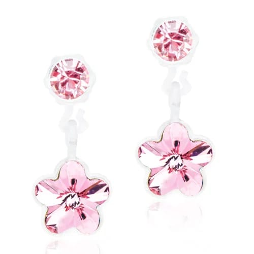 Blomdahl Örhängen Pendant Flower Light Rose 4/6 mm Blomdahl