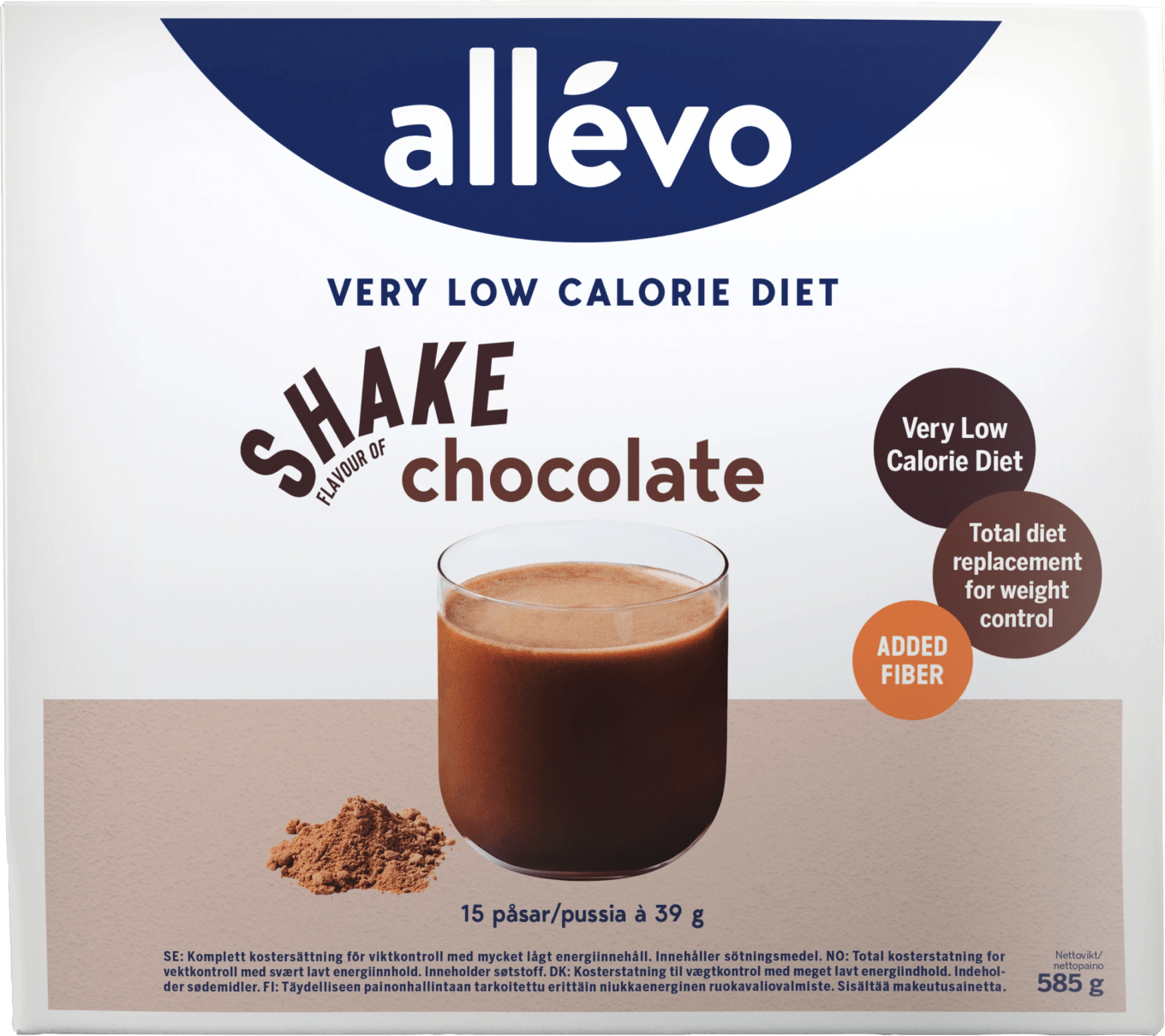 Allévo VLCD Shake Chocolate 15 portioner Allévo