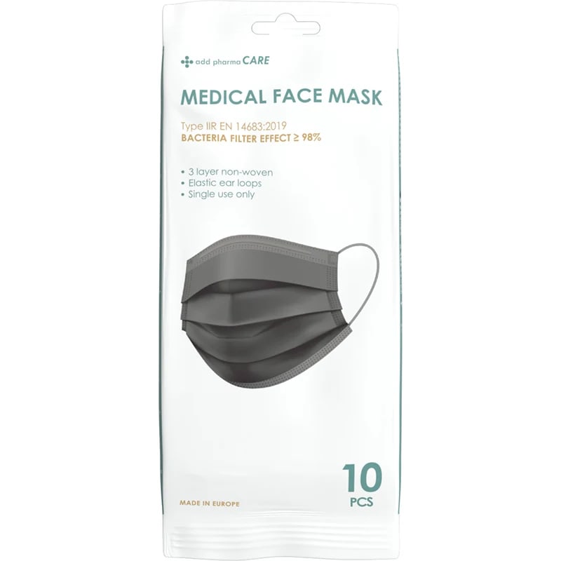 Add Pharma Care Typ IIR Munskydd 10-pack Svart Add Pharma Care