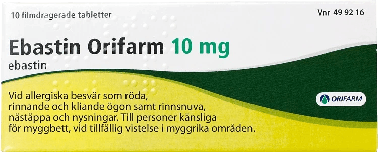 Ebastin Orifarm filmdragerad tablett 10 mg 10 st Orifarm