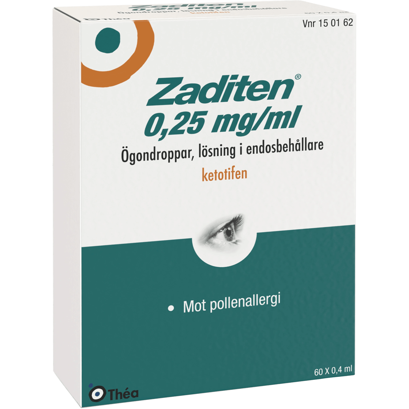 Zaditen ögondroppar lösning i endosbehållare 0,25 mg/ml 60x0,4 ml Zaditen