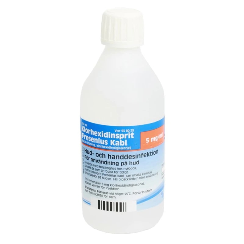 Klorhexidinsprit Fresenius Kabi Kutan lösning 5 mg/ml 250 ml Klorhexidinsprit