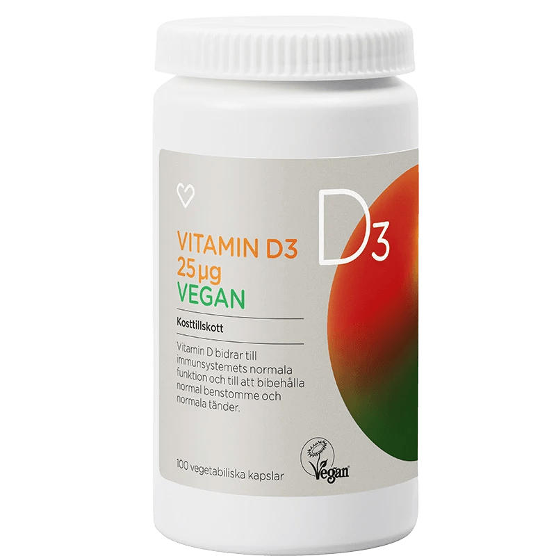 Hjärtats Vitamin D3 25µg Vegan Kapsel 100 st Hjärtats