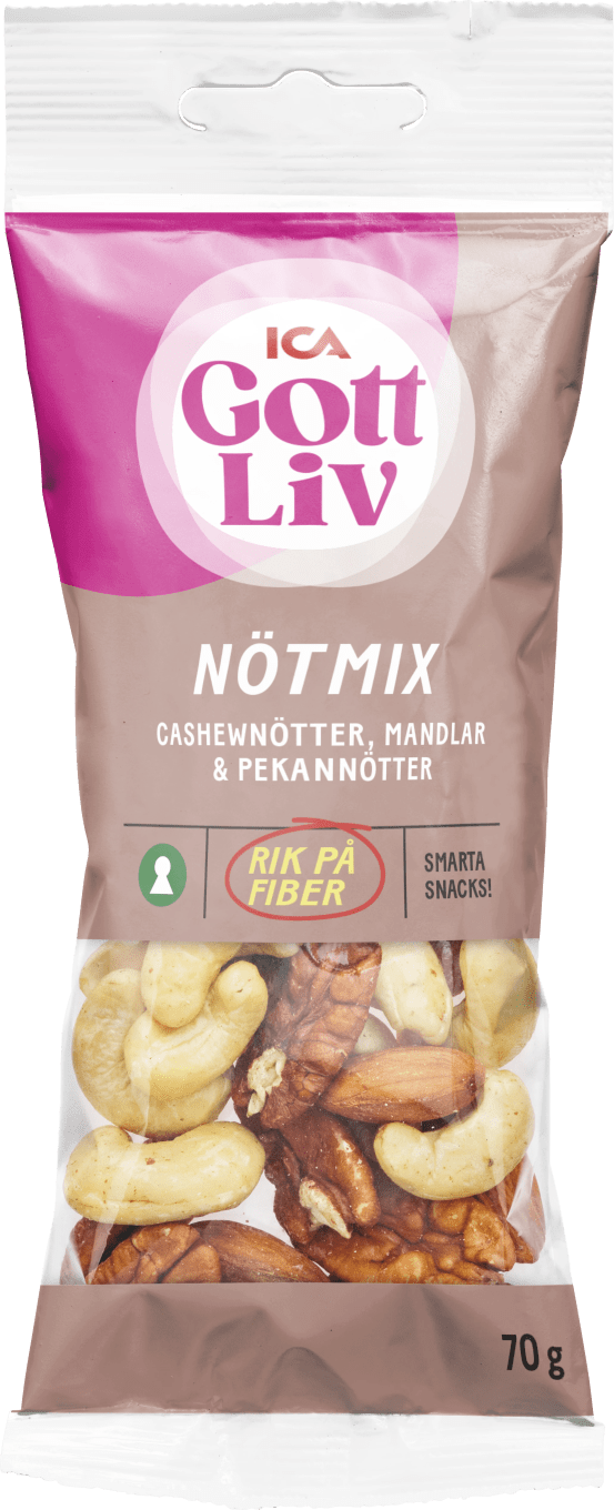 ICA Gott Liv Nötmix Cashew Mandel Pekannöt 70 g ICA Gott Liv