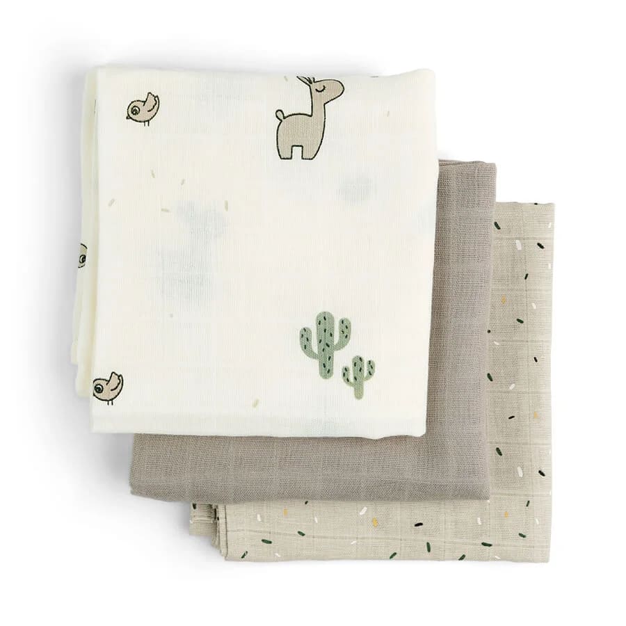 Done by Deer Burp cloth GOTS Lalee Sand 3-pack Done by Deer