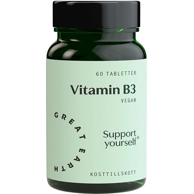 Great Earth Vitamin B3 Niacin 500 mg 60 tabletter Great Earth