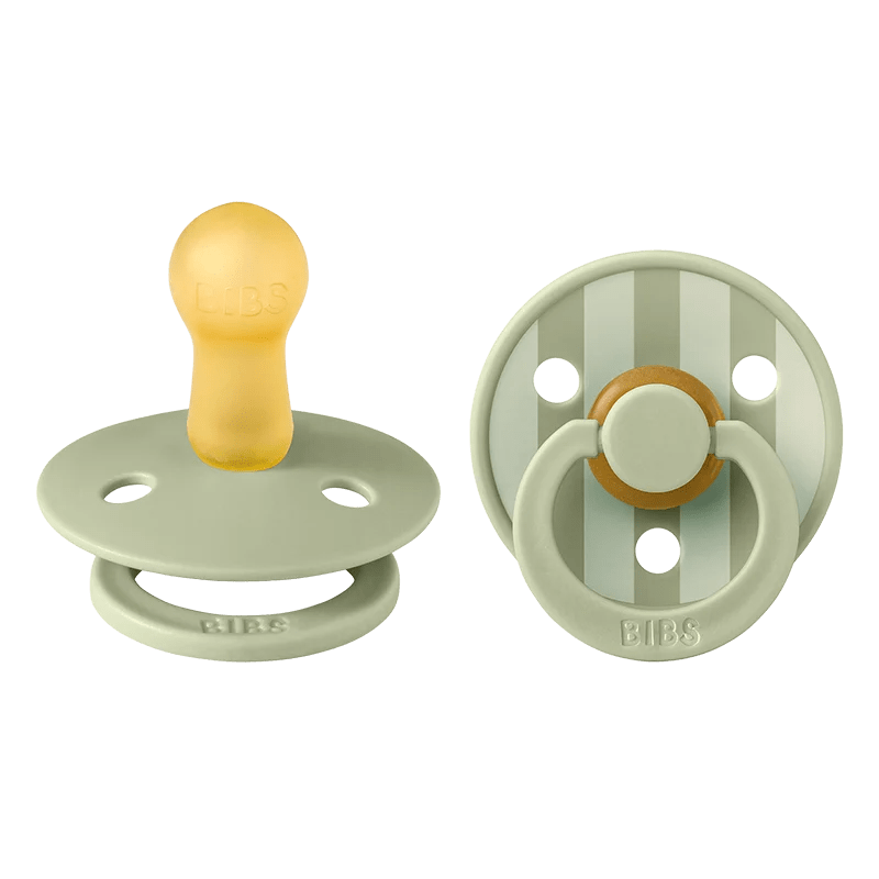 BIBS Pacifier Studio Colour Pin Latex Size 2 Sage Mix 2-pack Bibs