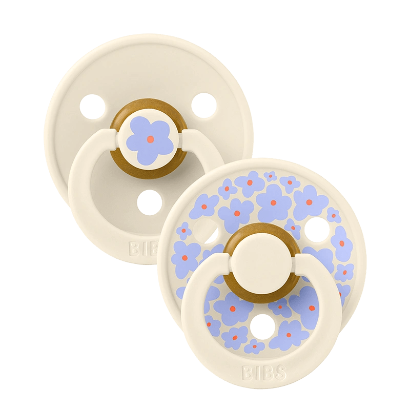 BIBS Pacifier Studio Colour Jasmine Latex Size 2 Ivory Mix 2-pack Bibs