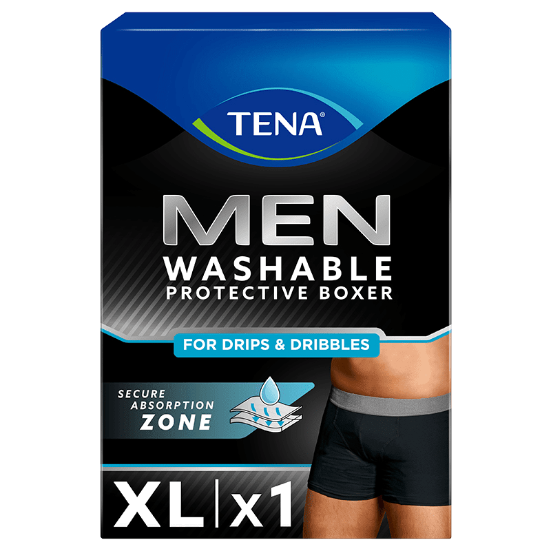 TENA Men Tvättbar Inkontinenskalsong Boxermodell Svart XL 1 st Tena