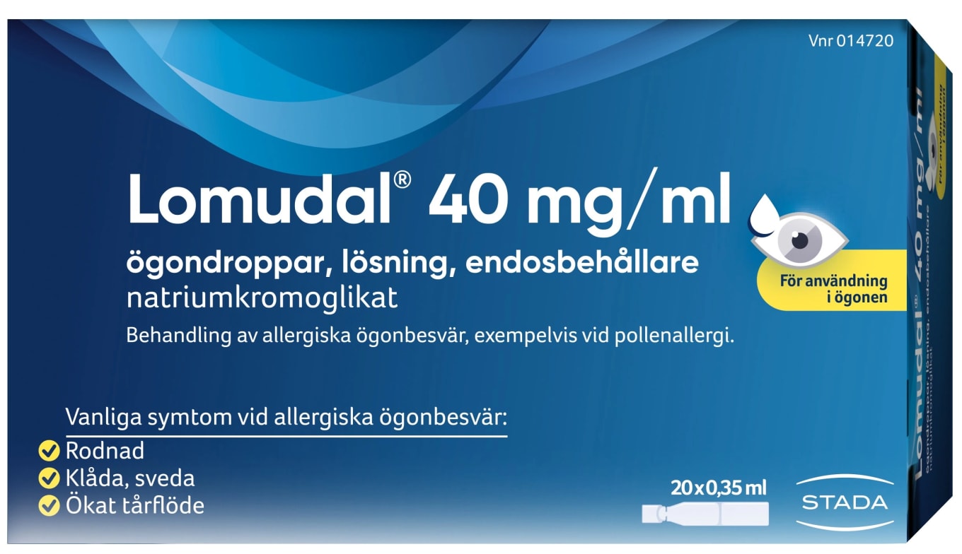 Lomudal ögondroppar endosbehållare 40 mg/ml 20x0,35 ml Lomudal