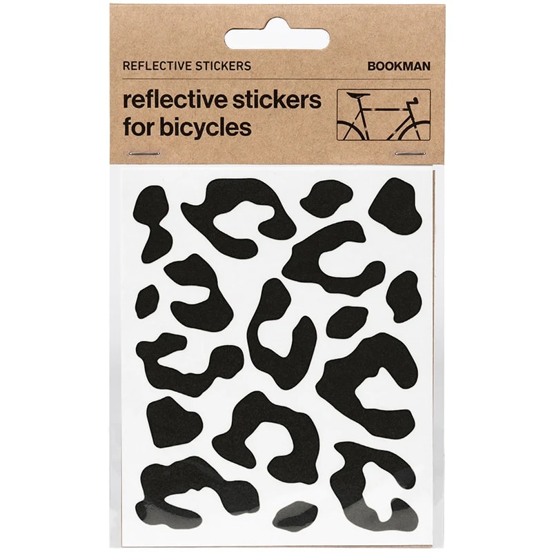 Bookman Reflective Stickers Leopard Print Black Bookman