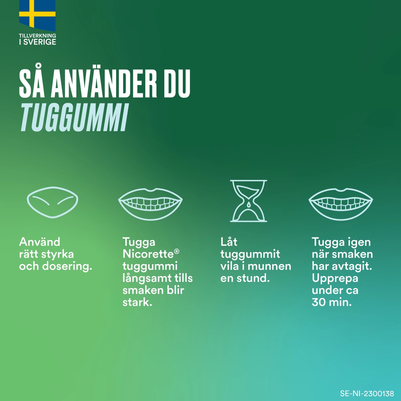 Nicorette Fruktmint medicinskt tuggummi 4 mg 30 st Nicorette