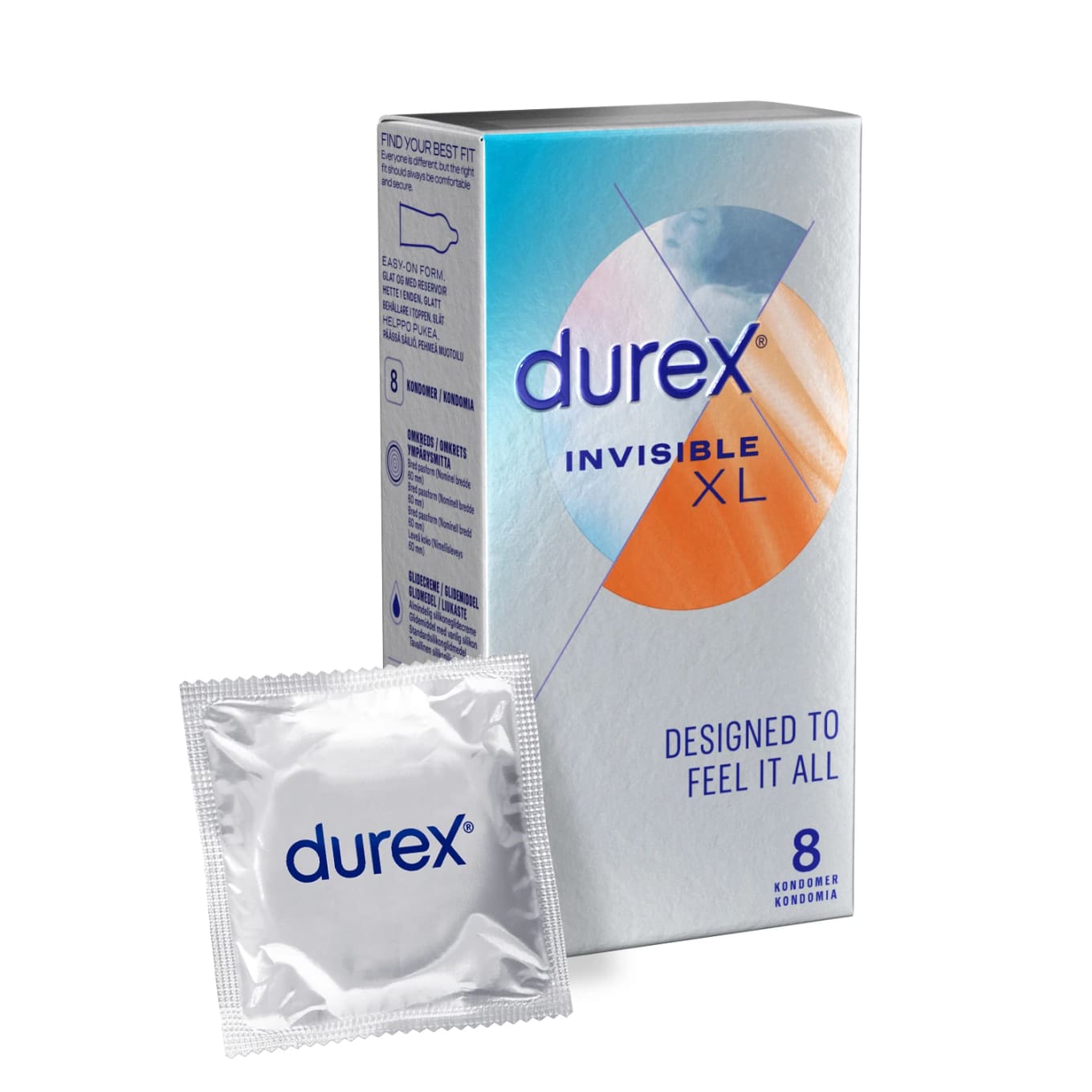 Durex Invisible XL Kondomer 8 st Durex