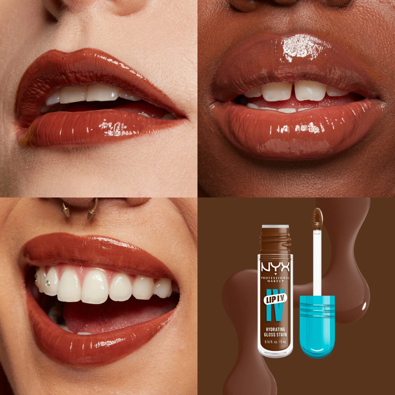 NYX Professional Makeup Lip I.V. Lip Gloss 5 ml 04 Cocoa Quench! NYX Professional Makeup