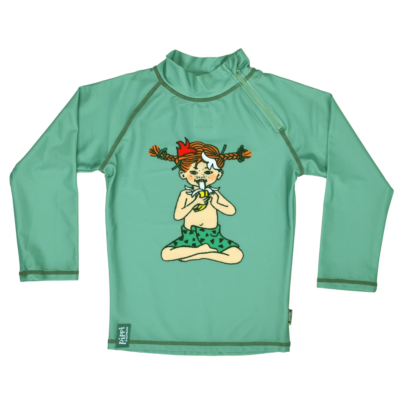 Swimpy UV-Tröja Pippi Söderhavet Grön 98-104 Swimpy
