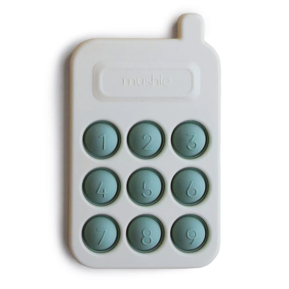 Mushie Phone Press Toy Cambridge Blue Mushie