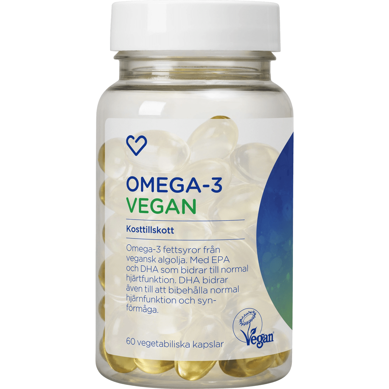 Hjärtats Omega-3 Vegan Kapsel 60st Hjärtats