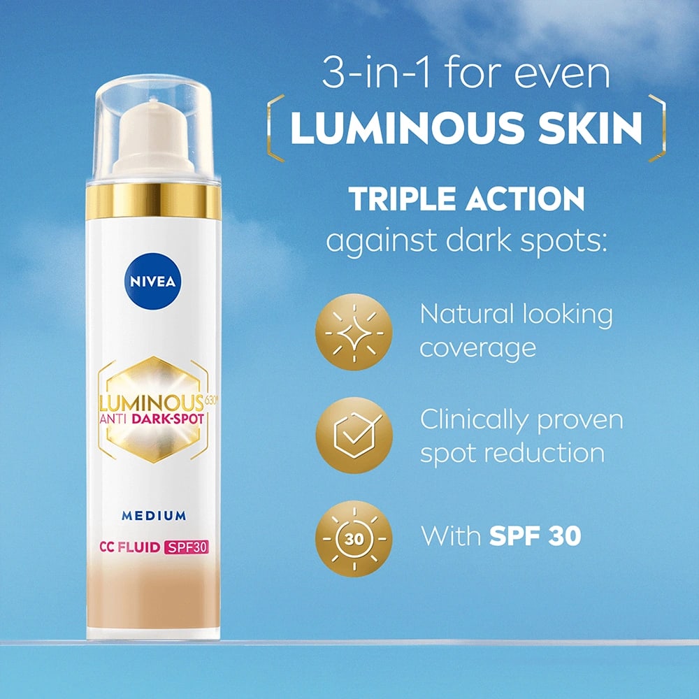 Nivea Luminous 630 Anti Dark-Spot CC Fluid 3-in-1 40 ml 02 Medium Nivea