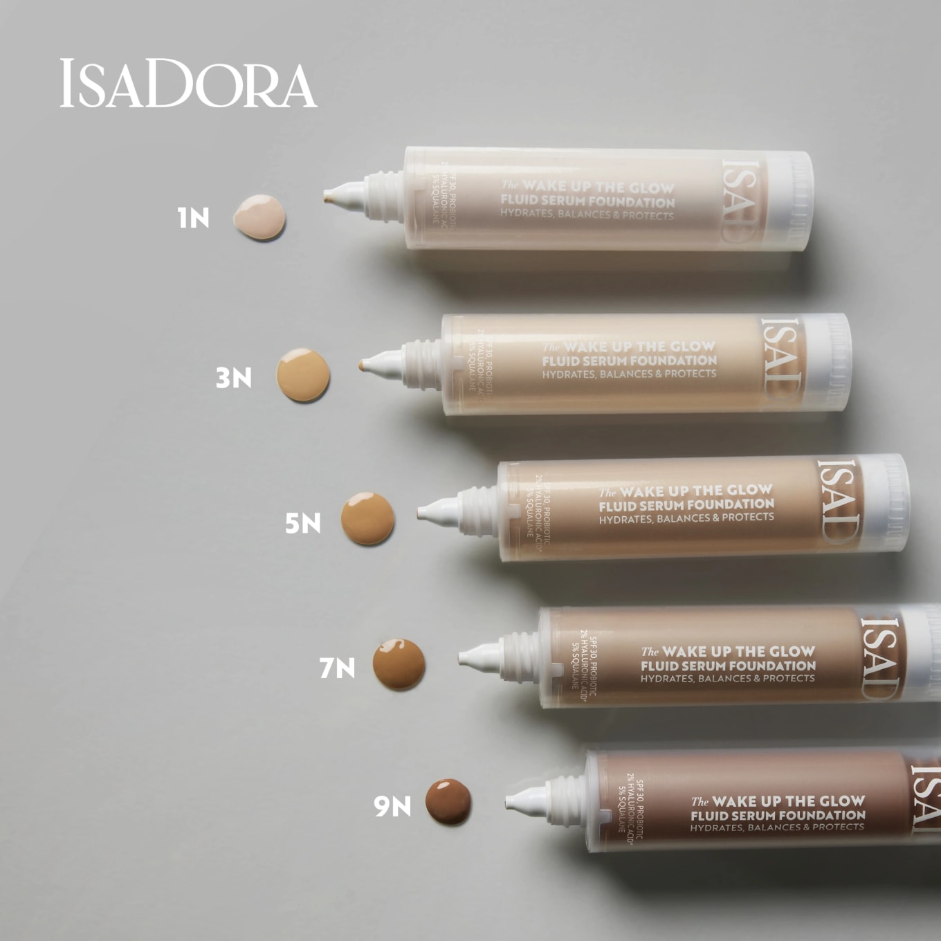 IsaDora Wake Up the Glow Fluid Serum Foundation SPF30 30 ml 1N IsaDora