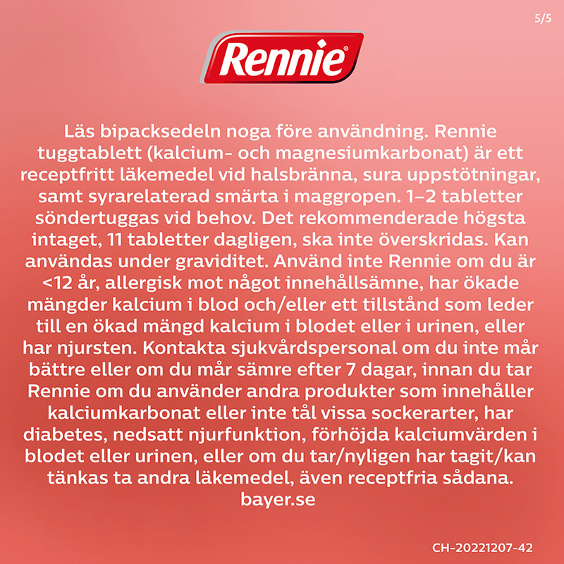 Rennie tuggtablett 680 mg/80 mg 24 st Rennie