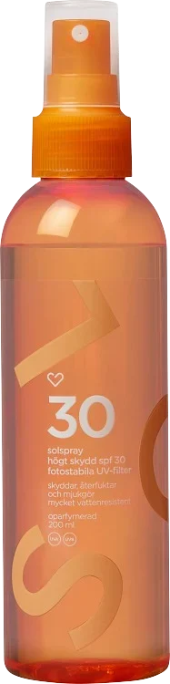 Hjärtats Solspray Transparent SPF30 Oparfymerad 200 ml Hjärtats