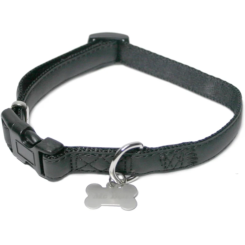 McBen Halsband Skinnimitation Ställbart Svart 15 mm/26-40 cm McBen