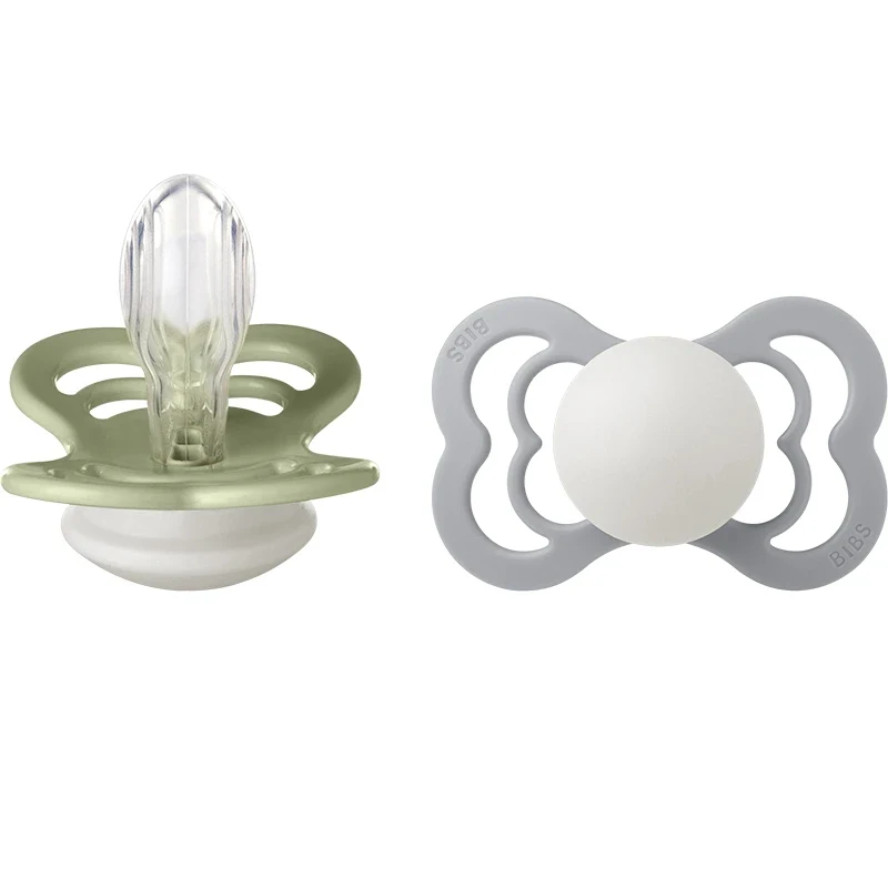 BIBS Supreme Silicone Sage Glow/Cloud Glow 2-pack Size 2 Bibs