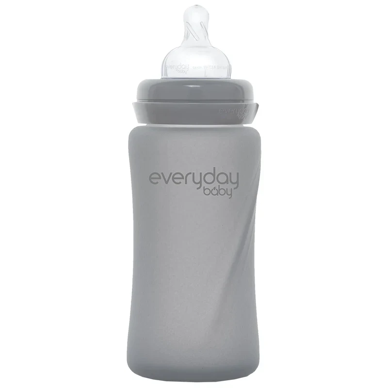Everyday Baby Nappflaska Glas Healthy + Quiet Grey 240 ml Everyday Baby