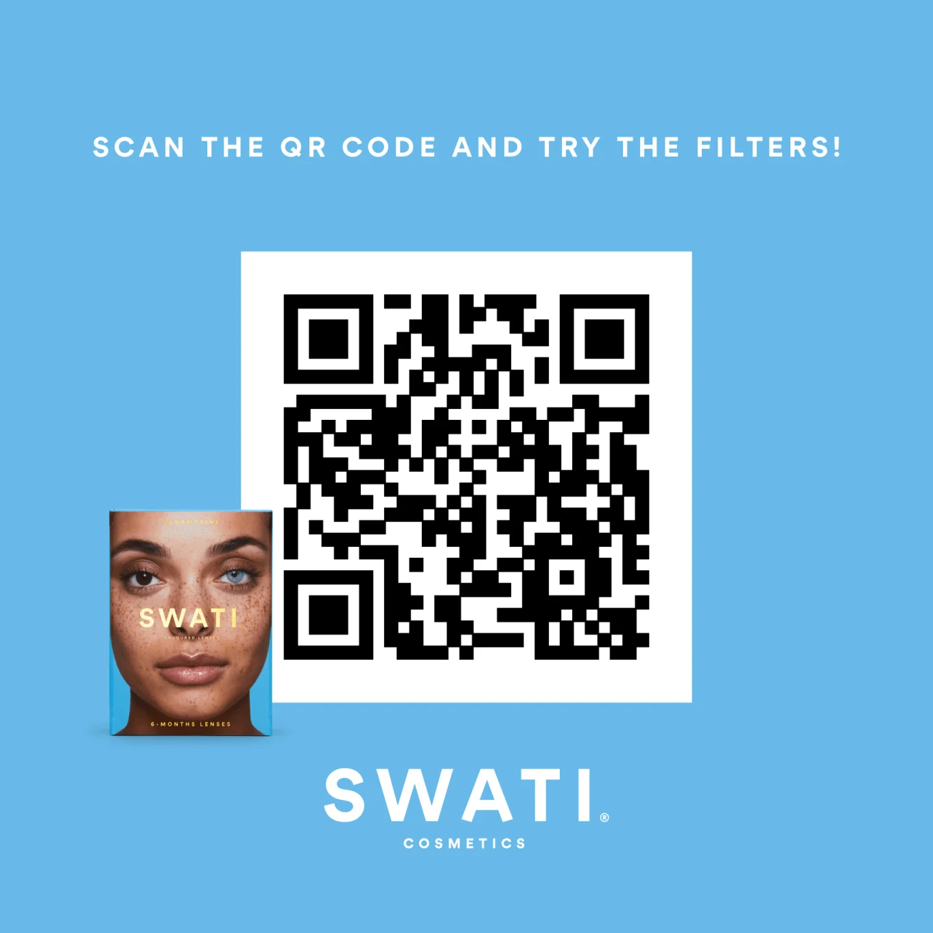 SWATI Cosmetics 1 Month Aquamarine färgade linser Swati