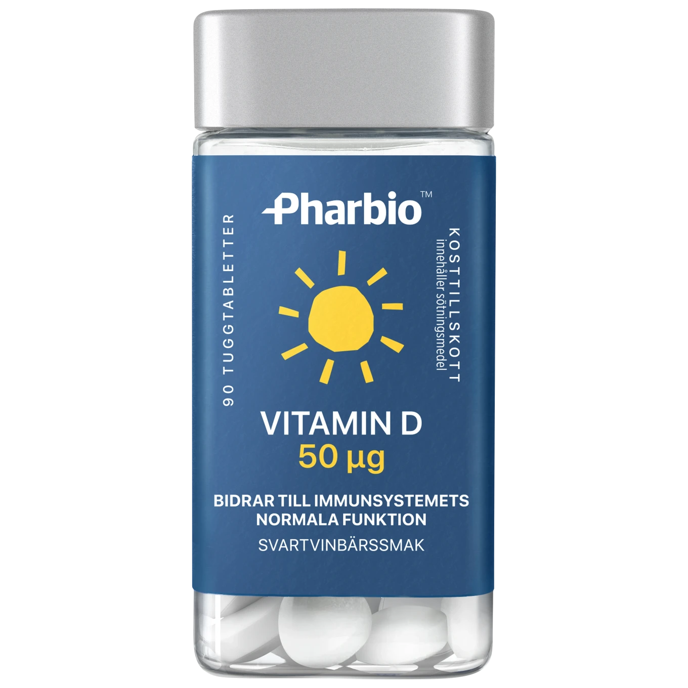 Pharbio Vitamin D Tuggtablett 50 ug 90 st Pharbio