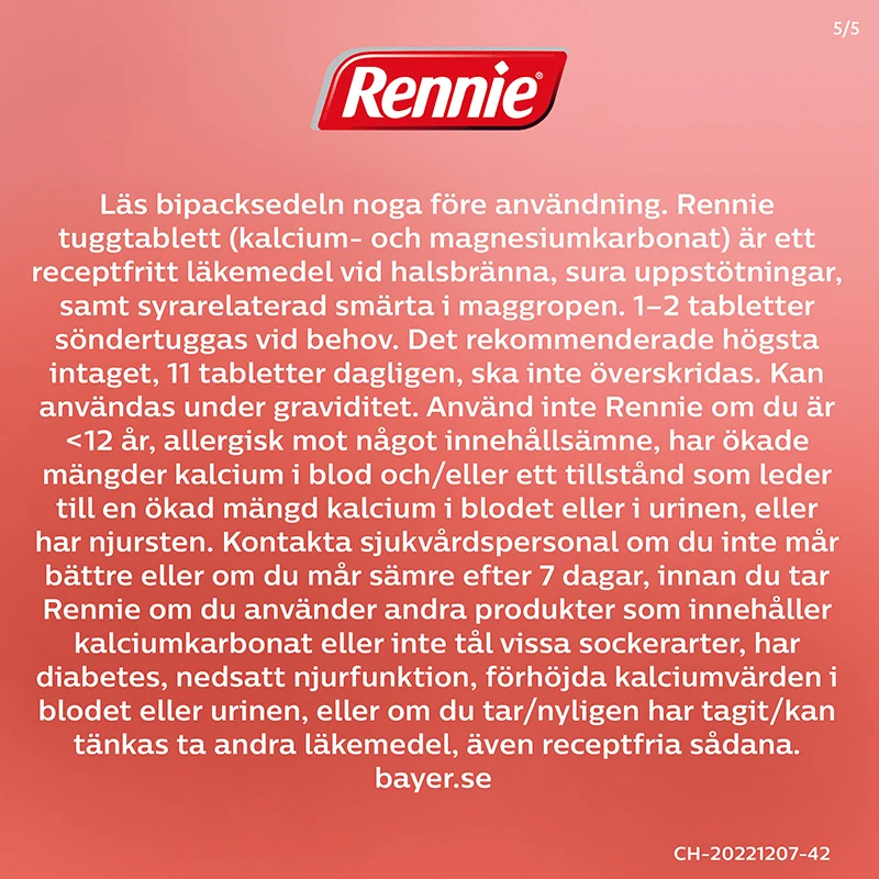 Rennie tuggtablett 680 mg/80 mg 48 st Rennie