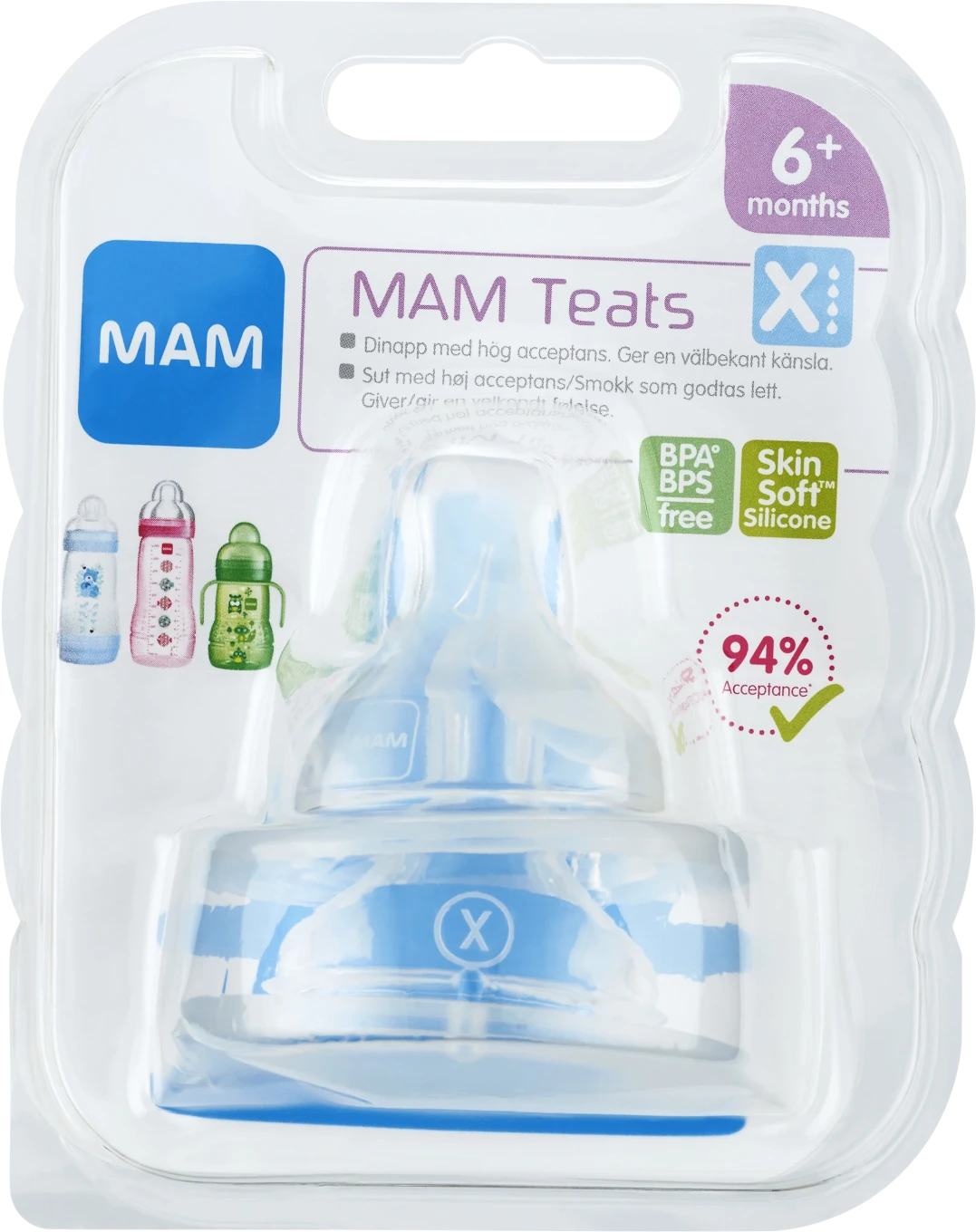 MAM Teat Dinapp Stl X 6 mån+ 2-pack Mam