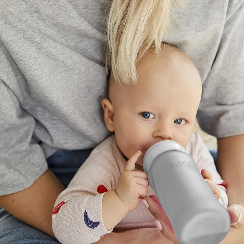 Everyday Baby Nappflaska Glas Healthy + Quiet Grey 240 ml Everyday Baby