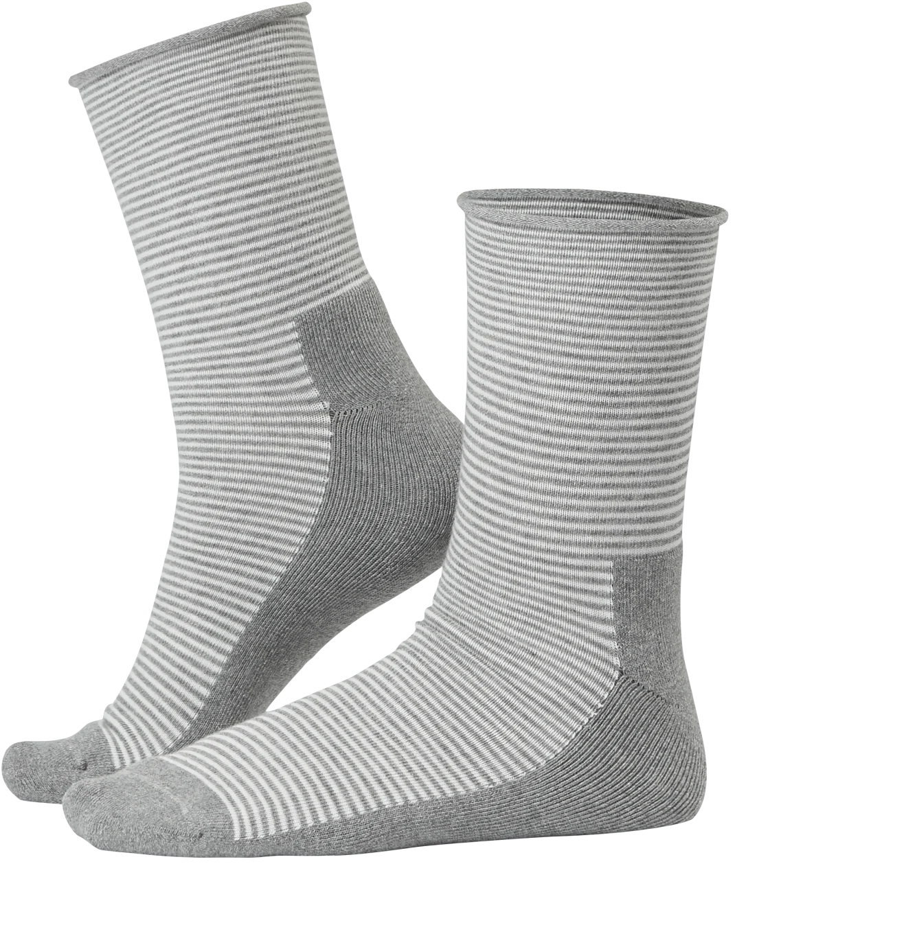 Life Wear Diabetesstrumpa Bomull Grå Rand 37/39 Life Wear