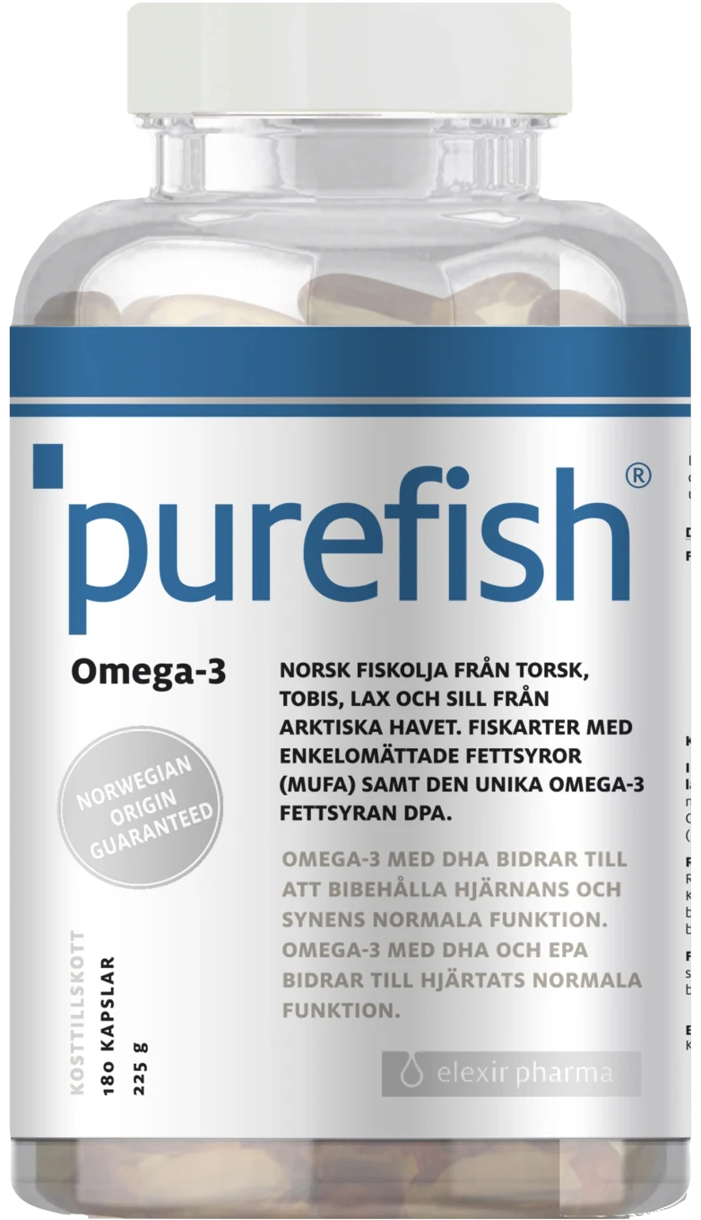Elexir Purefish Omega-3 180 kapslar Elexir Pharma