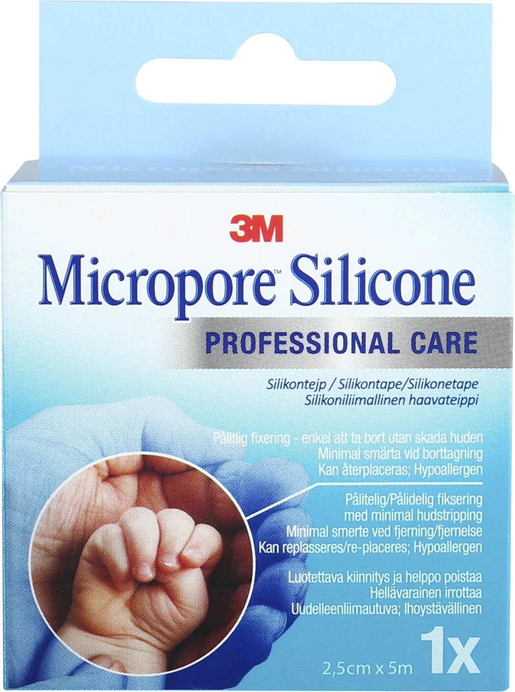 Micropore Silicone silikontejp 2,5 cm x 5 m 1 st Micropore