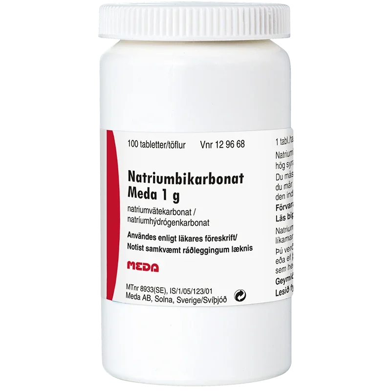 Natriumbikarbonat Meda tablett 1 g 100 st Natriumbikarbonat