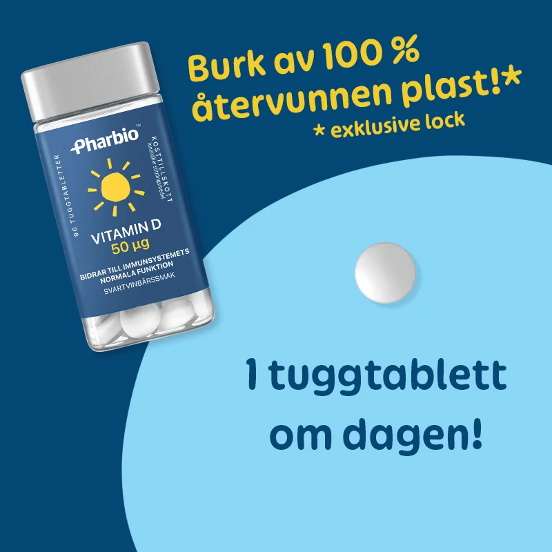 Pharbio Vitamin D Tuggtablett 50 ug 90 st Pharbio