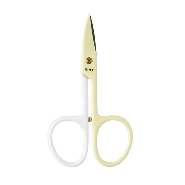 Vitry Nail Scissors Curved Blades White/Light Yellow Vitry