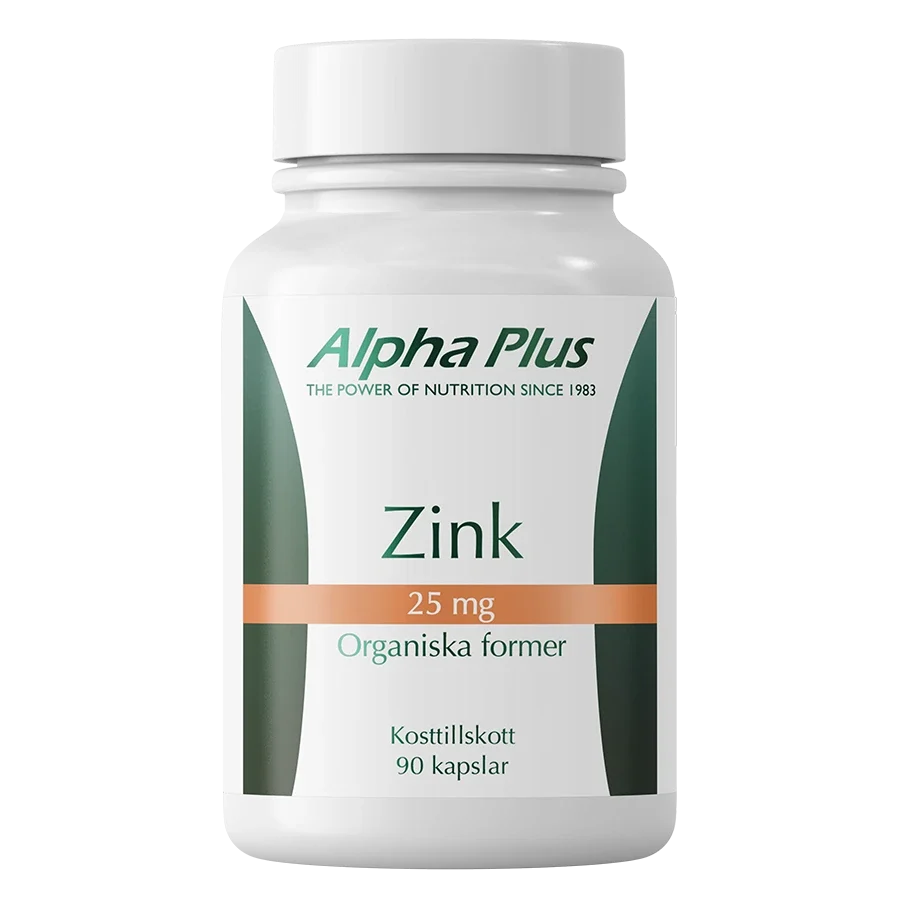 Alpha Plus Zink 25 mg 90 kapslar Alpha Plus