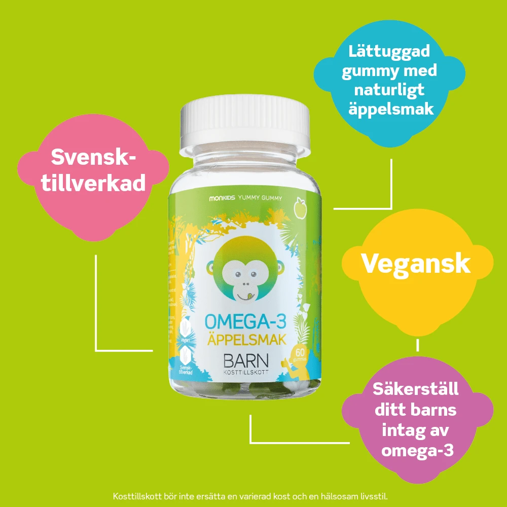 Monkids Omega-3 Barn Äpple 60 st Monkids